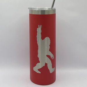 Bigfoot sasquatch 20 ounce skinny tumbler, PNW, gift for Dad, gift for son